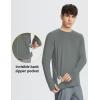 imagebaleaf Mens Long Sleeve Running Shirts Sun Protection UV UPF 50 T Shirts Workout Athletic Gym Quick Dry Zip PocketGrey