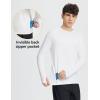imagebaleaf Mens Long Sleeve Running Shirts Sun Protection UV UPF 50 T Shirts Workout Athletic Gym Quick Dry Zip PocketWhite