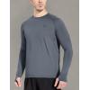 imagebaleaf Mens Long Sleeve Running Shirts with Thumbholes Quick Dry Athletic Shirt Workout Training TopGrey