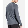 imagebaleaf Mens Long Sleeve Running Shirts with Thumbholes Quick Dry Athletic Shirt Workout Training TopGrey