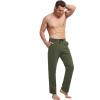 imagebaleaf Mens Sweatpants Casual Lounge Cotton Pajama Yoga Pants Open Bottom Straight Leg Male Sweat Pants with PocketsAarmy Green