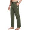 imagebaleaf Mens Sweatpants Casual Lounge Cotton Pajama Yoga Pants Open Bottom Straight Leg Male Sweat Pants with PocketsAarmy Green