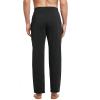 imagebaleaf Mens Sweatpants Casual Lounge Cotton Pajama Yoga Pants Open Bottom Straight Leg Male Sweat Pants with PocketsAblack