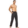imagebaleaf Mens Sweatpants Casual Lounge Cotton Pajama Yoga Pants Open Bottom Straight Leg Male Sweat Pants with PocketsAcharcoal