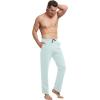 imagebaleaf Mens Sweatpants Casual Lounge Cotton Pajama Yoga Pants Open Bottom Straight Leg Male Sweat Pants with PocketsAlight Blue