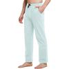 imagebaleaf Mens Sweatpants Casual Lounge Cotton Pajama Yoga Pants Open Bottom Straight Leg Male Sweat Pants with PocketsAlight Blue