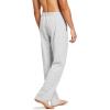 imagebaleaf Mens Sweatpants Casual Lounge Cotton Pajama Yoga Pants Open Bottom Straight Leg Male Sweat Pants with PocketsAlight Gray