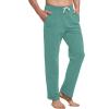 imagebaleaf Mens Sweatpants Casual Lounge Cotton Pajama Yoga Pants Open Bottom Straight Leg Male Sweat Pants with PocketsAmisty Green