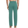 imagebaleaf Mens Sweatpants Casual Lounge Cotton Pajama Yoga Pants Open Bottom Straight Leg Male Sweat Pants with PocketsAmisty Green