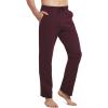 imagebaleaf Mens Sweatpants Casual Lounge Cotton Pajama Yoga Pants Open Bottom Straight Leg Male Sweat Pants with PocketsAwine Red