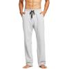 imagebaleaf Mens Sweatpants Casual Lounge Cotton Pajama Yoga Pants Open Bottom Straight Leg Male Sweat Pants with PocketsBcharcoalLight Gray