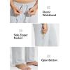 imagebaleaf Mens Sweatpants Casual Lounge Cotton Pajama Yoga Pants Open Bottom Straight Leg Male Sweat Pants with PocketsBlight Grayzipper Pocket