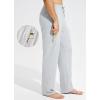 imagebaleaf Mens Sweatpants Casual Lounge Cotton Pajama Yoga Pants Open Bottom Straight Leg Male Sweat Pants with PocketsBlight Grayzipper Pocket