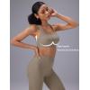 imagebaleaf Sweatleaf Womens Adjustable Sports Bras Crisscross Back Padded High Support Yoga Workout Running BraKhaki