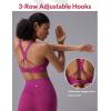 imagebaleaf Sweatleaf Womens Adjustable Sports Bras Crisscross Back Padded High Support Yoga Workout Running BraRose Red