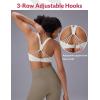 imagebaleaf Sweatleaf Womens Adjustable Sports Bras Crisscross Back Padded High Support Yoga Workout Running BraWhite