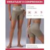 imagebaleaf Sweatleaf Womens Biker Shorts 5quot High Waist Tummy Control Butt Lifting Yoga Workout Running Spandex Short PantsKhaki