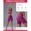 imagebaleaf Sweatleaf Womens Biker Shorts 8quot Long High Waist Tummy Control Butt Lifting Yoga Workout Running Spandex Short PantsRose Red