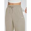 imagebaleaf Womens 21quot 30quot Wide Leg Pants Capris Athletic Casual with Pockets Drawstring Quick Dry Walking Workout UPF5021 Caprisbrown