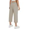 imagebaleaf Womens 21quot 30quot Wide Leg Pants Capris Athletic Casual with Pockets Drawstring Quick Dry Walking Workout UPF5021 Caprisbrown