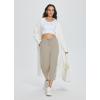 imagebaleaf Womens 21quot 30quot Wide Leg Pants Capris Athletic Casual with Pockets Drawstring Quick Dry Walking Workout UPF5021 Caprisbrown