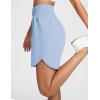 imagebaleaf Womens Athletic Shorts 7 Inch Long Running Workout Hiking Shorts High Waisted Quick Dry Zipper Pockets UPF50Blue