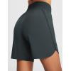 imagebaleaf Womens Athletic Shorts 7 Inch Long Running Workout Hiking Shorts High Waisted Quick Dry Zipper Pockets UPF50Dark Grey