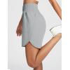 imagebaleaf Womens Athletic Shorts 7 Inch Long Running Workout Hiking Shorts High Waisted Quick Dry Zipper Pockets UPF50Grey