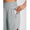 imagebaleaf Womens Athletic Shorts 7 Inch Long Running Workout Hiking Shorts High Waisted Quick Dry Zipper Pockets UPF50Grey