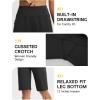 imagebaleaf Womens Bermuda Shorts 12quot Long Knee Length Running Athletic High Waist Zipper Pocket Quick Dry Loose FitBlack