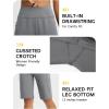 imagebaleaf Womens Bermuda Shorts 12quot Long Knee Length Running Athletic High Waist Zipper Pocket Quick Dry Loose FitDark Gray