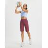 imagebaleaf Womens Bermuda Shorts 12quot Long Knee Length Running Athletic High Waist Zipper Pocket Quick Dry Loose FitWine Red