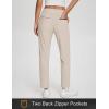 imagebaleaf Womens Business Casual Pants Stretch Travel Pants On Airplane with Zipper Pockets Dressy Slacks Golf Work Pull onKhaki
