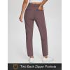 imagebaleaf Womens Business Casual Pants Stretch Travel Pants On Airplane with Zipper Pockets Dressy Slacks Golf Work Pull onTrip Brown