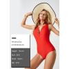imagebaleaf Womens Button Up One Piece Swimsuit Tummy Control Bathing Suits Built in BraRed