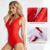 imagebaleaf Womens Button Up One Piece Swimsuit Tummy Control Bathing Suits Built in BraRed
