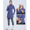 imagebaleaf Womens Fleece Dress Sweatshirt Winter Dress Tunic Long Warm Quarter Zip Up Pullover Jackets with Pocket OutdoorNavy Blue