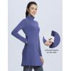 imagebaleaf Womens Fleece Dress Sweatshirt Winter Dress Tunic Long Warm Quarter Zip Up Pullover Jackets with Pocket OutdoorNavy Blue