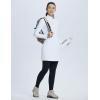 imagebaleaf Womens Fleece Dress Sweatshirt Winter Dress Tunic Long Warm Quarter Zip Up Pullover Jackets with Pocket OutdoorWhite