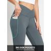 imagebaleaf Womens Fleece Lined Pants Winter Thermal Warm Flare Leggings Crossover Yoga Pants Bell Bottom with Pockets29grey