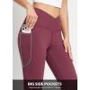 imagebaleaf Womens Fleece Lined Pants Winter Thermal Warm Flare Leggings Crossover Yoga Pants Bell Bottom with Pockets29wine