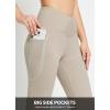 imagebaleaf Womens Fleece Lined Pants Winter Thermal Warm Flare Leggings Crossover Yoga Pants Bell Bottom with Pockets32khaki