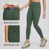 imagebaleaf Womens High Waist Leggings with Pocket Hiking Pants Tummy Control 3 Pocket for Athletic Outdoor RunningDark Army Green