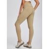 imagebaleaf Womens High Waist Leggings with Pocket Hiking Pants Tummy Control 3 Pocket for Athletic Outdoor RunningTannin