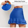 imagebaleaf Womens High Waisted Adjustable Drawstring Ruffle Swim Skirt Bottoms Modest Tummy Control Swim Skort with Pocket LinerNavy