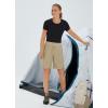 imagebaleaf Womens Hiking Long Shorts 9quot11quot Quick Dry Hiking Bermuda Cargo for Curvy Lightweight Knee Length Shorts Pockets11 Inch Khaki