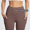 imagebaleaf Womens Leggings with Pockets Tummy Control Workout High Waisted Athletic Running 78 Ultra Soft Gym Yoga Ankle PantsDark Brown