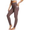 imagebaleaf Womens Leggings with Pockets Tummy Control Workout High Waisted Athletic Running 78 Ultra Soft Gym Yoga Ankle PantsDark Brown