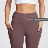 imagebaleaf Womens Leggings with Pockets Tummy Control Workout High Waisted Athletic Running 78 Ultra Soft Gym Yoga Ankle PantsDark Brown