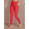 imagebaleaf Womens Leggings with Pockets Tummy Control Workout High Waisted Athletic Running 78 Ultra Soft Gym Yoga Ankle PantsFiery Red